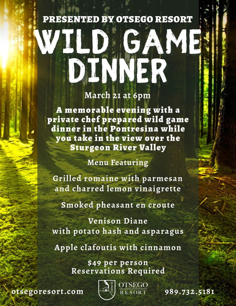 Wild Game Dinner Otsego Resort