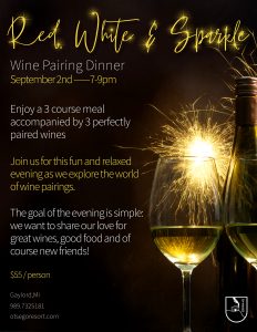 RRed White and Sparkle Wine Pairing Dinner